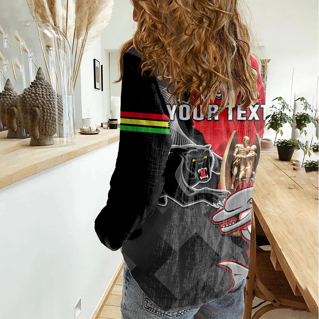 Personalised Panthers And Dolphins Women Casual Shirt Sporty Version - Vibe Hoodie Shop