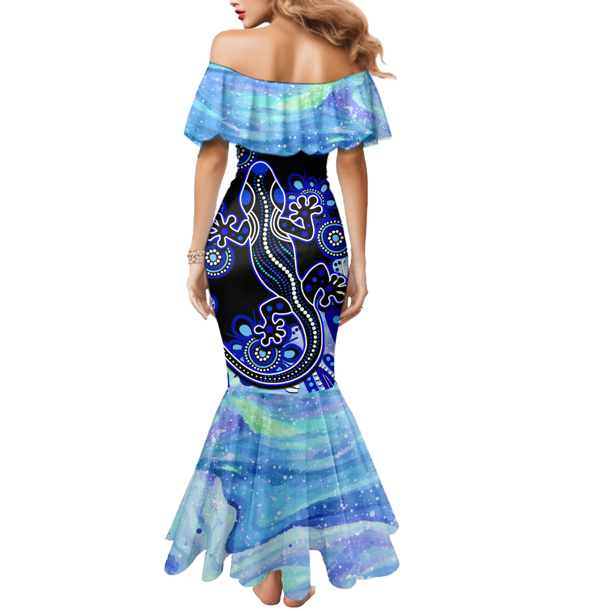 australia-mermaid-dress-aussie-opal-pattern-with-lizard-aboriginal-art-turquoise