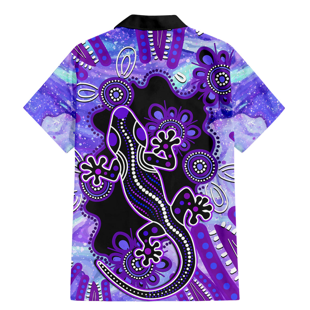 australia-opal-family-matching-mermaid-dress-and-hawaiian-shirt-aussie-lizard-with-aboriginal-art-purple