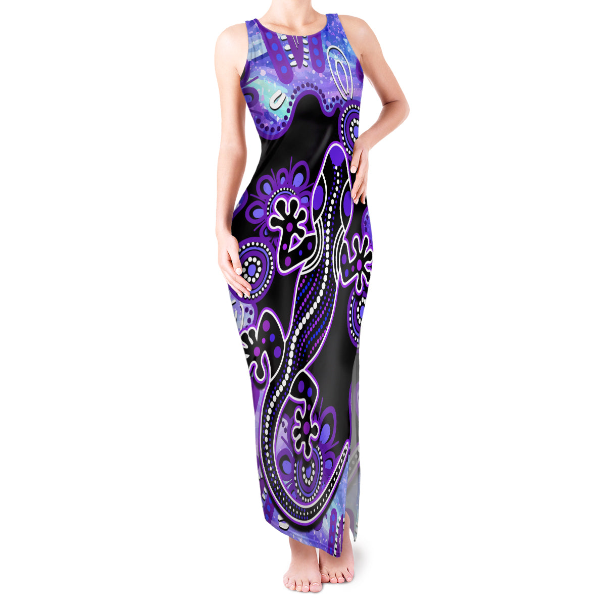 australia-opal-tank-maxi-dress-aussie-lizard-with-aboriginal-art-purple