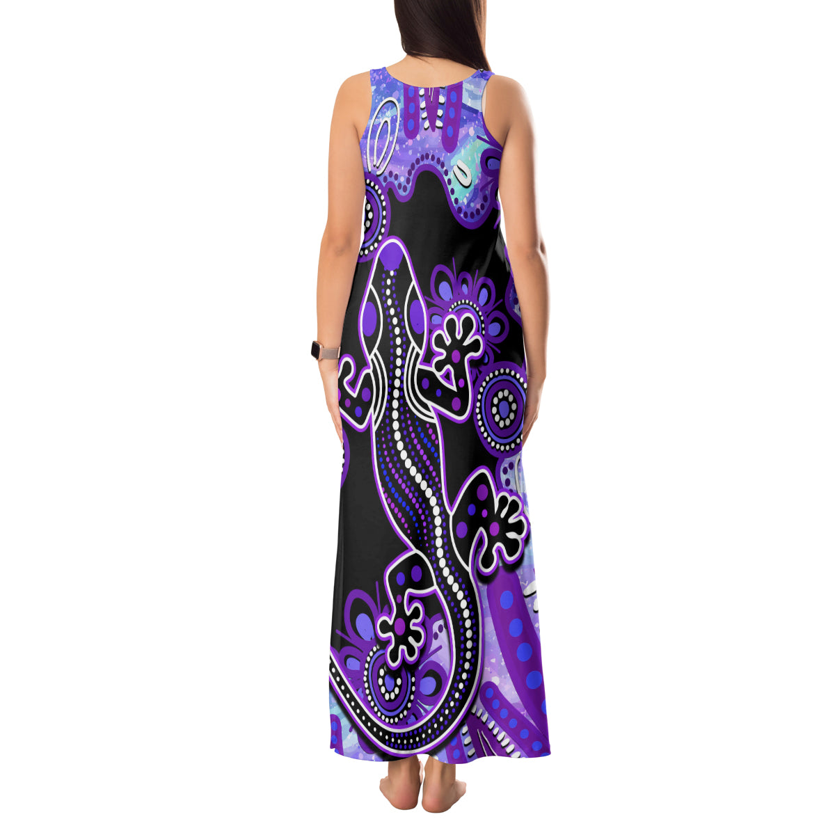 australia-opal-tank-maxi-dress-aussie-lizard-with-aboriginal-art-purple