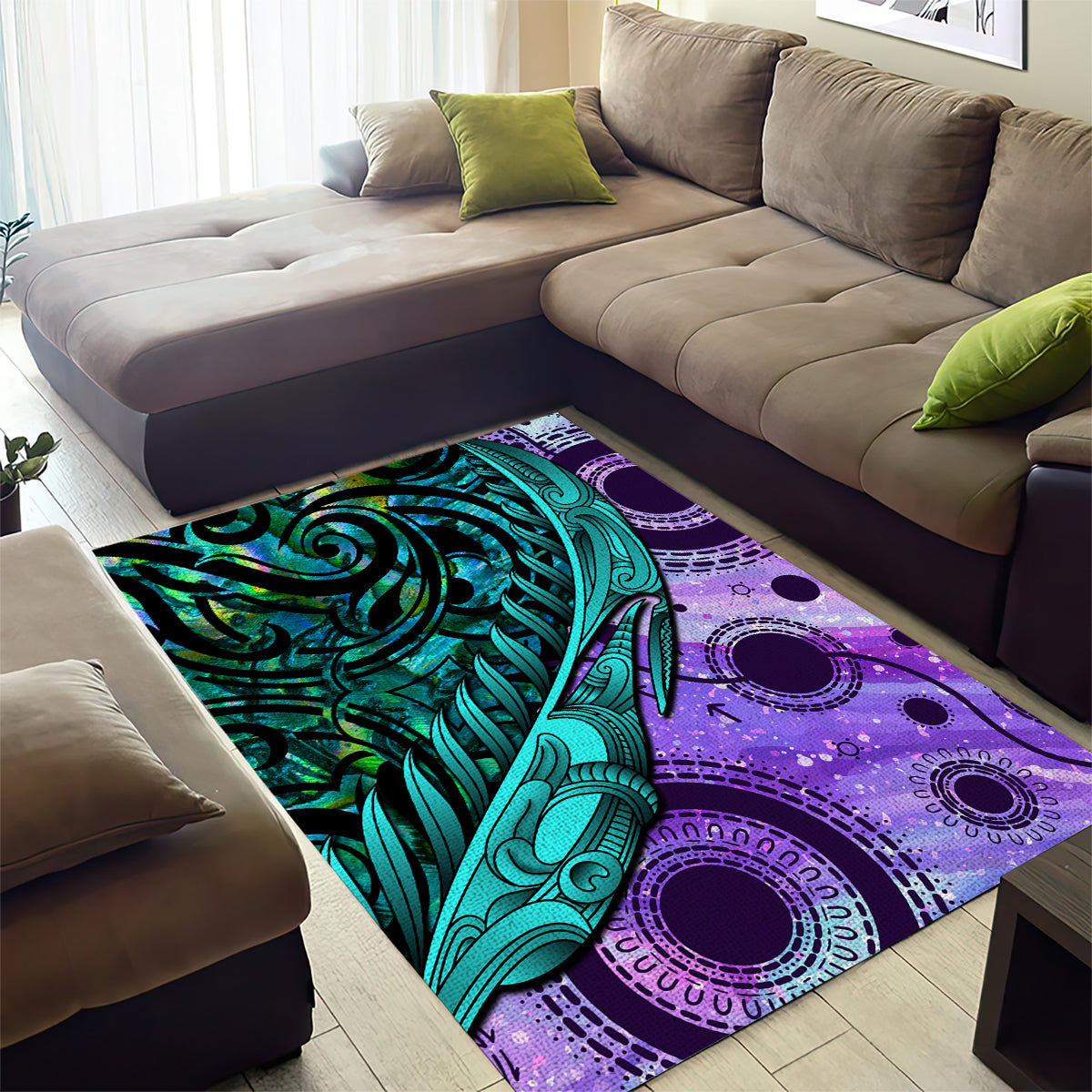 New Zealand Paua Shell With Australia Opal Unique Combine Area Rug - Vibe Hoodie Shop