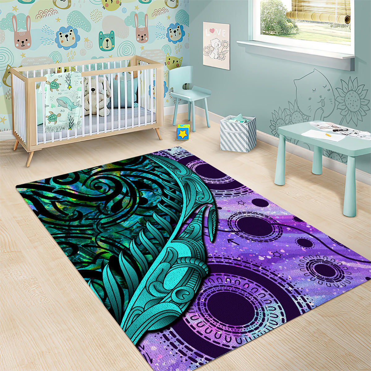 New Zealand Paua Shell With Australia Opal Unique Combine Area Rug - Vibe Hoodie Shop