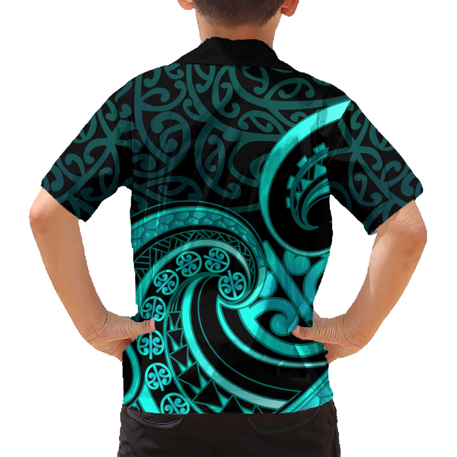 Turquoise New Zealand Mangopare Hawaiian Shirt Aotearoa Maori Koru Style - Vibe Hoodie Shop