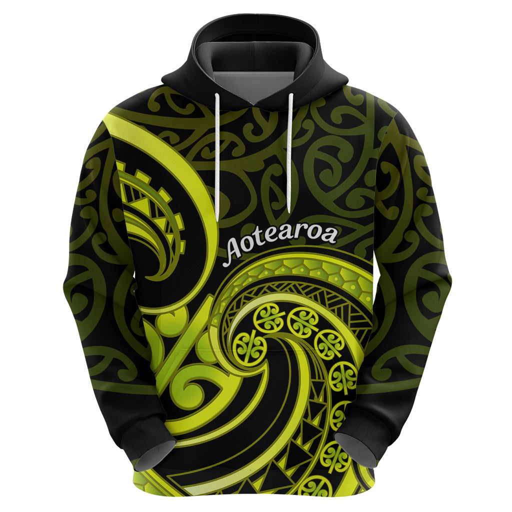 Lime Green New Zealand Mangopare Hoodie Aotearoa Maori Koru Style - Vibe Hoodie Shop