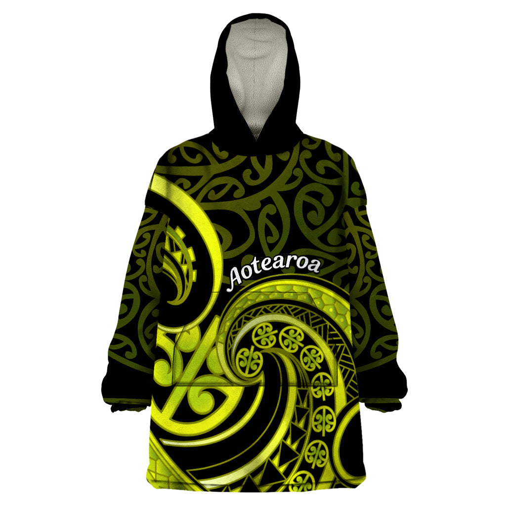 Lime Green New Zealand Mangopare Wearable Blanket Hoodie Aotearoa Maori Koru Style - Vibe Hoodie Shop