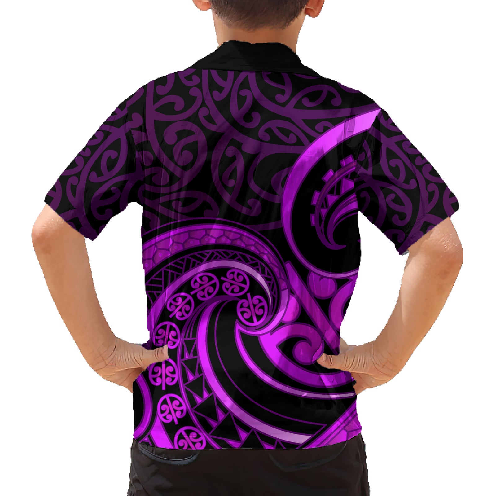 Purple Aotearoa Mangopare Hawaiian Shirt NZ Maori Koru Style - Vibe Hoodie Shop