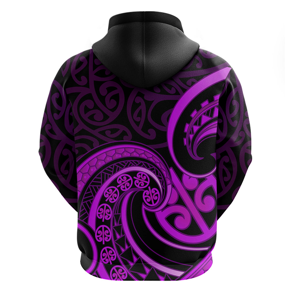 Purple Aotearoa Mangopare Hoodie NZ Maori Koru Style - Vibe Hoodie Shop