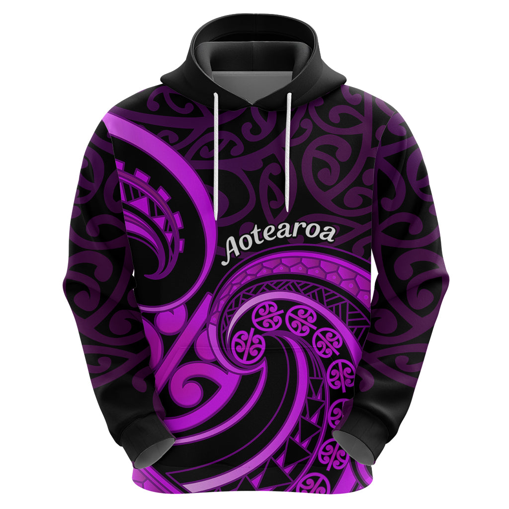 Purple Aotearoa Mangopare Hoodie NZ Maori Koru Style - Vibe Hoodie Shop