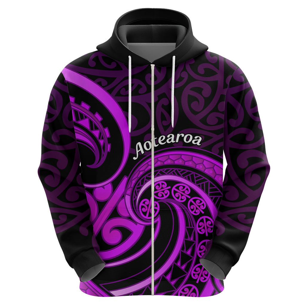 Purple Aotearoa Mangopare Hoodie NZ Maori Koru Style - Vibe Hoodie Shop