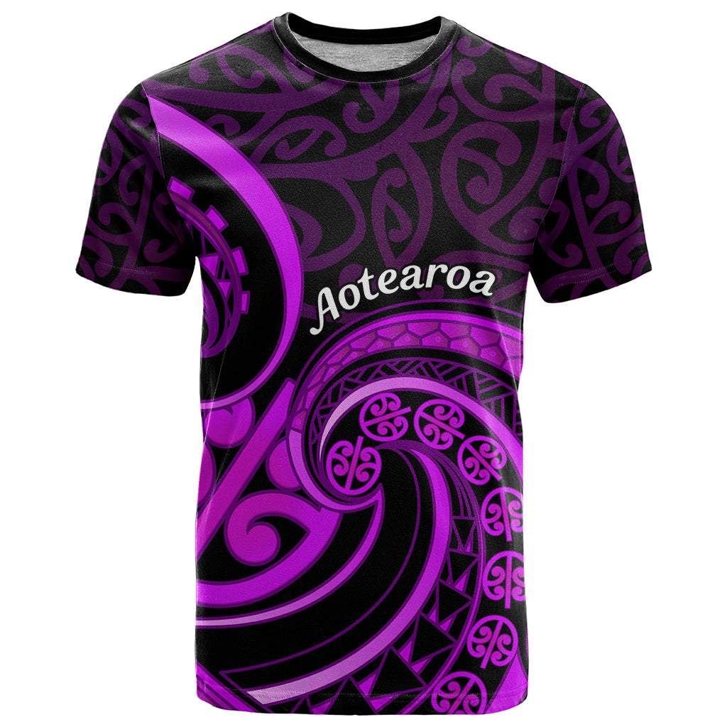 Purple Aotearoa Mangopare T Shirt NZ Maori Koru Style - Vibe Hoodie Shop