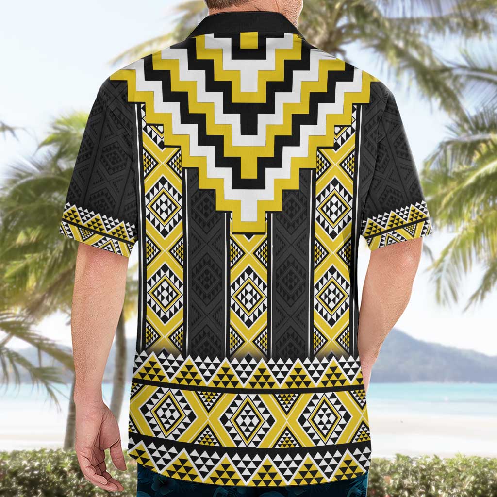 Yellow Taniko Aotearoa Hawaiian Shirt Niho Taniwha Mix Poutama - Vibe Hoodie Shop