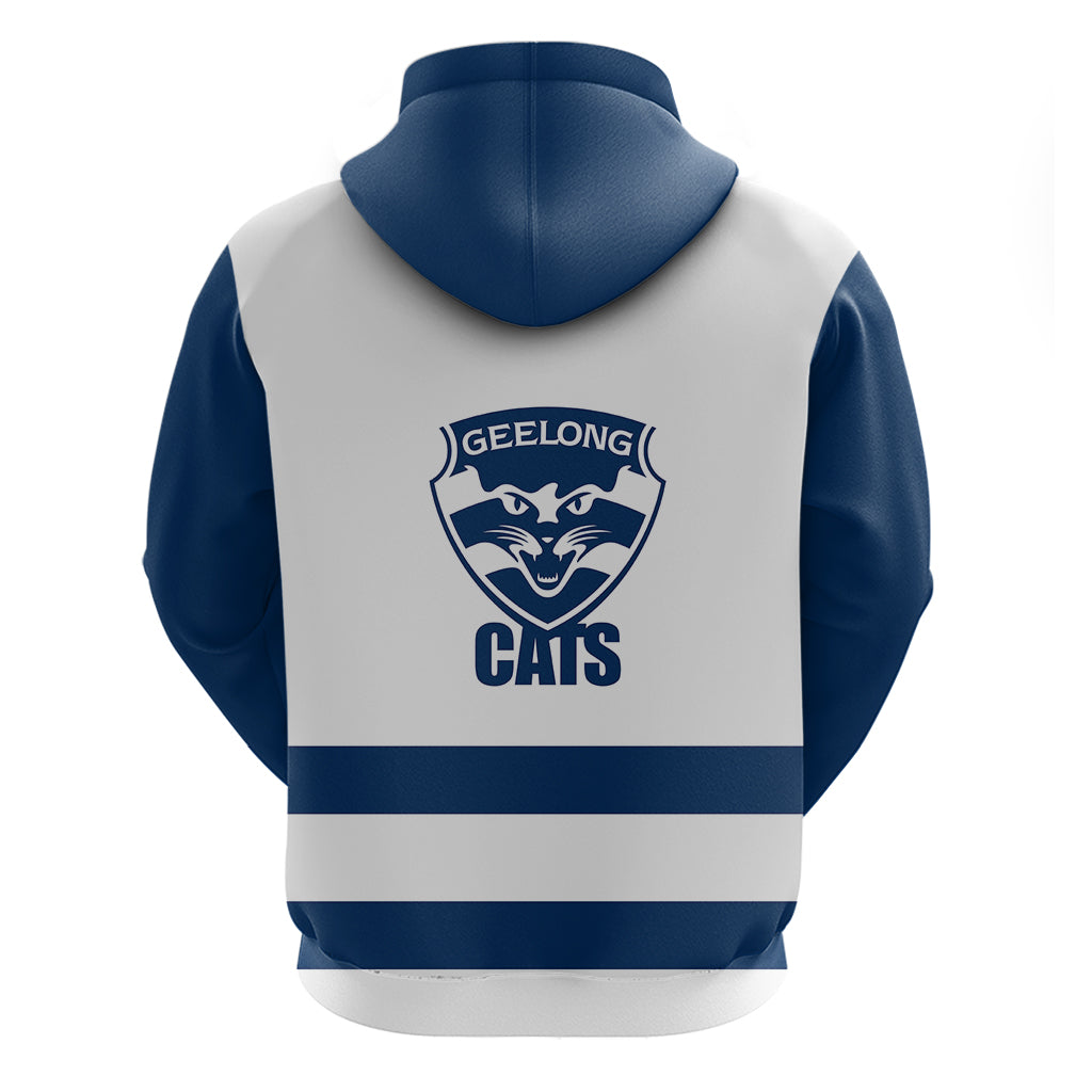 Geelong Football 2023 Hoodie Go Cats White Sporty Style - Vibe Hoodie Shop