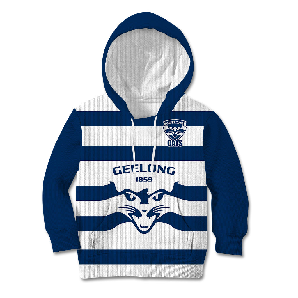 Geelong Football 2023 Kid Hoodie Go Cats White Sporty Style - Vibe Hoodie Shop