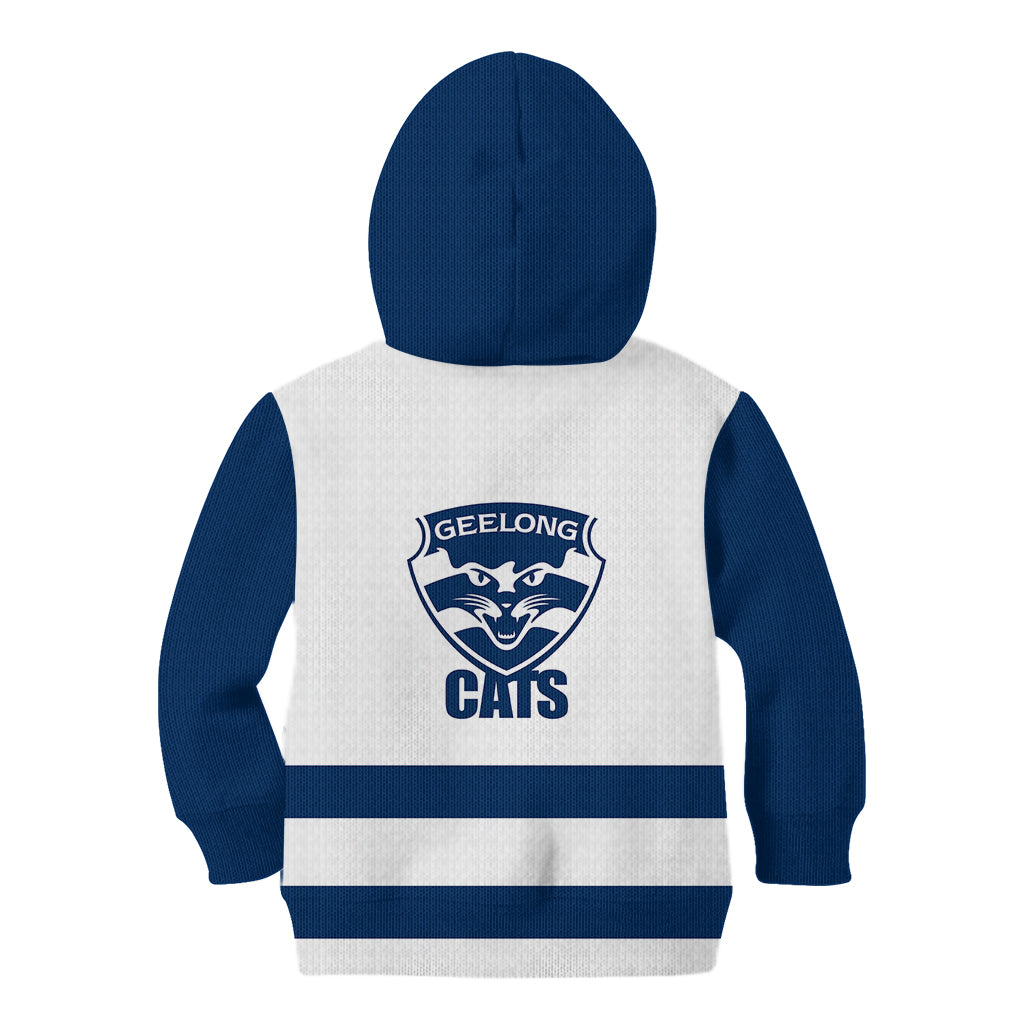 Geelong Football 2023 Kid Hoodie Go Cats White Sporty Style - Vibe Hoodie Shop