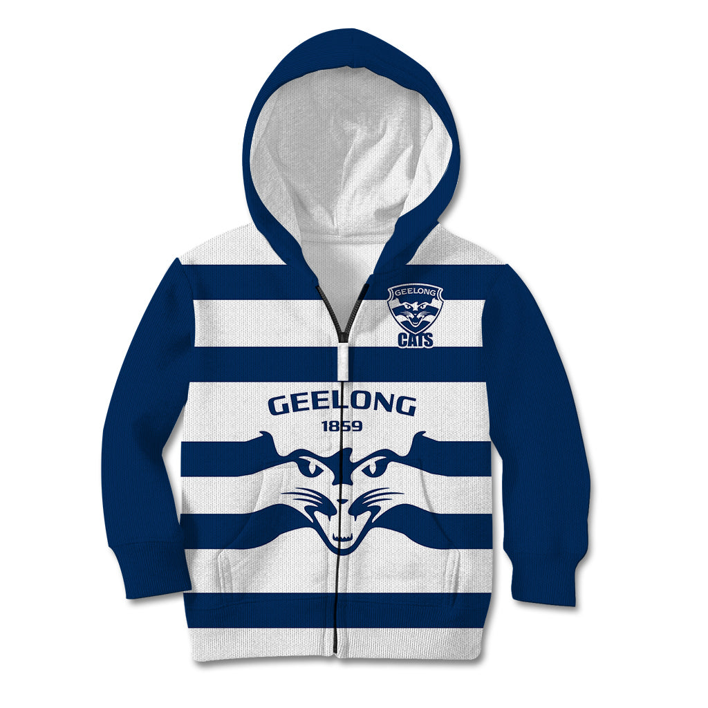 Geelong Football 2023 Kid Hoodie Go Cats White Sporty Style - Vibe Hoodie Shop