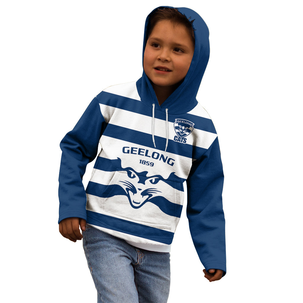 Geelong Football 2023 Kid Hoodie Go Cats White Sporty Style - Vibe Hoodie Shop