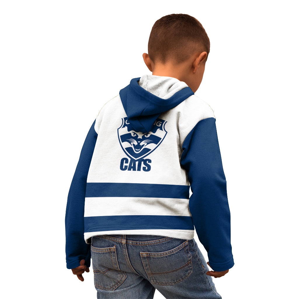 Geelong Football 2023 Kid Hoodie Go Cats White Sporty Style - Vibe Hoodie Shop