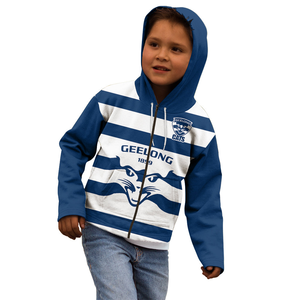 Geelong Football 2023 Kid Hoodie Go Cats White Sporty Style - Vibe Hoodie Shop