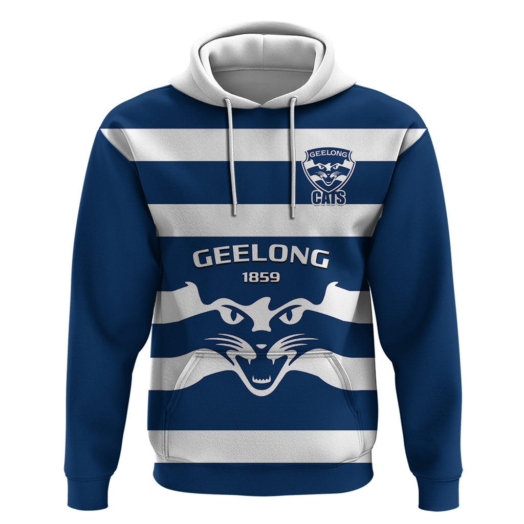 Geelong Football 2023 Hoodie Go Cats Navy Blue Sporty Style - Vibe Hoodie Shop