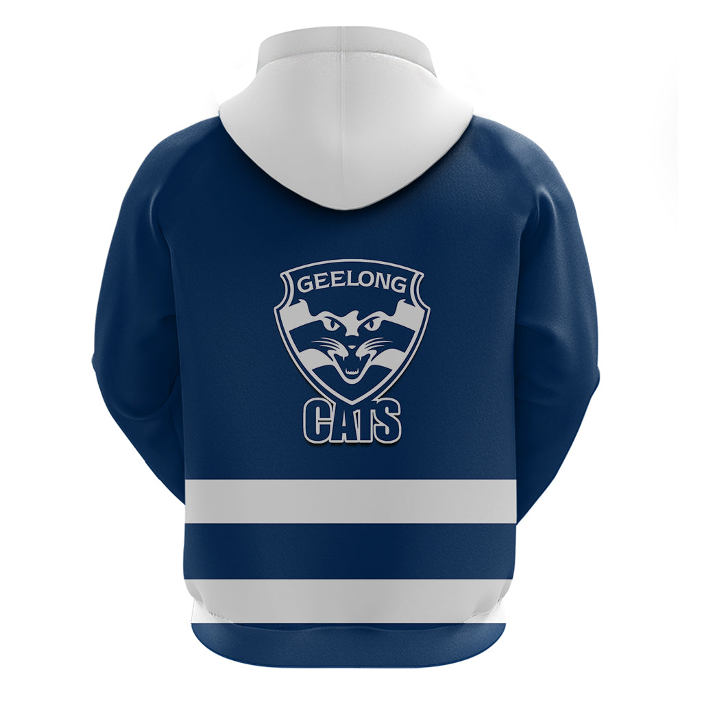 Geelong Football 2023 Hoodie Go Cats Navy Blue Sporty Style - Vibe Hoodie Shop