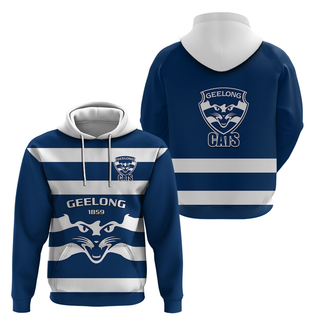 Geelong Football 2023 Hoodie Go Cats Navy Blue Sporty Style - Vibe Hoodie Shop