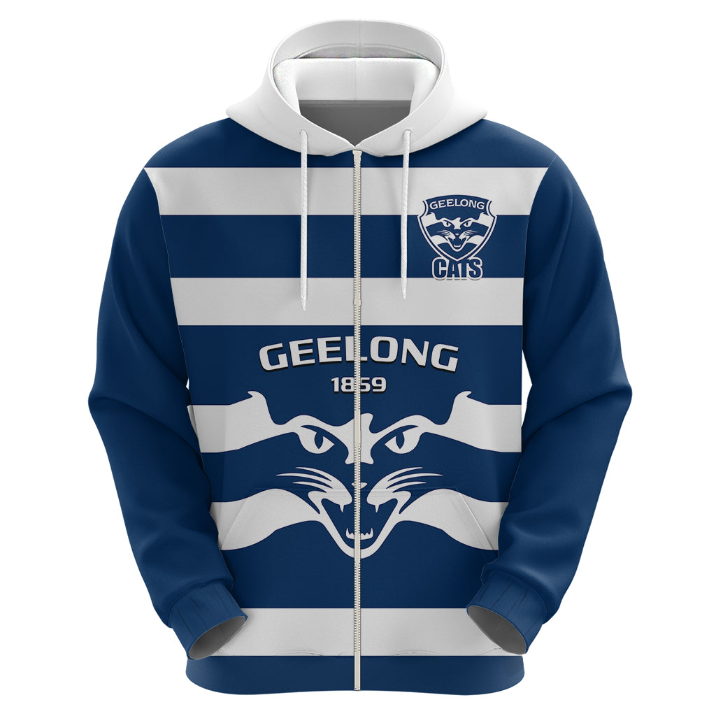 Geelong Football 2023 Hoodie Go Cats Navy Blue Sporty Style - Vibe Hoodie Shop