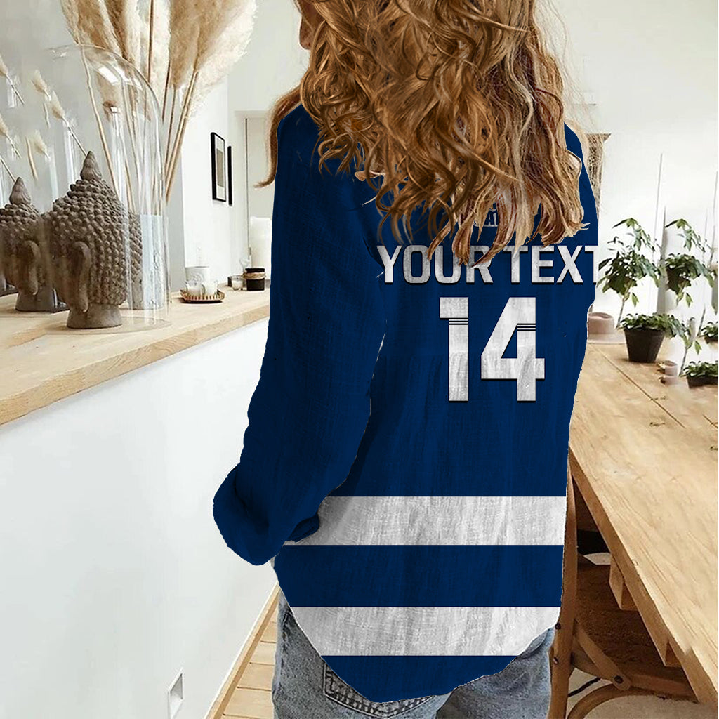 Personalised Geelong Football 2023 Women Casual Shirt Go Cats Navy Blue Sporty Style - Vibe Hoodie Shop