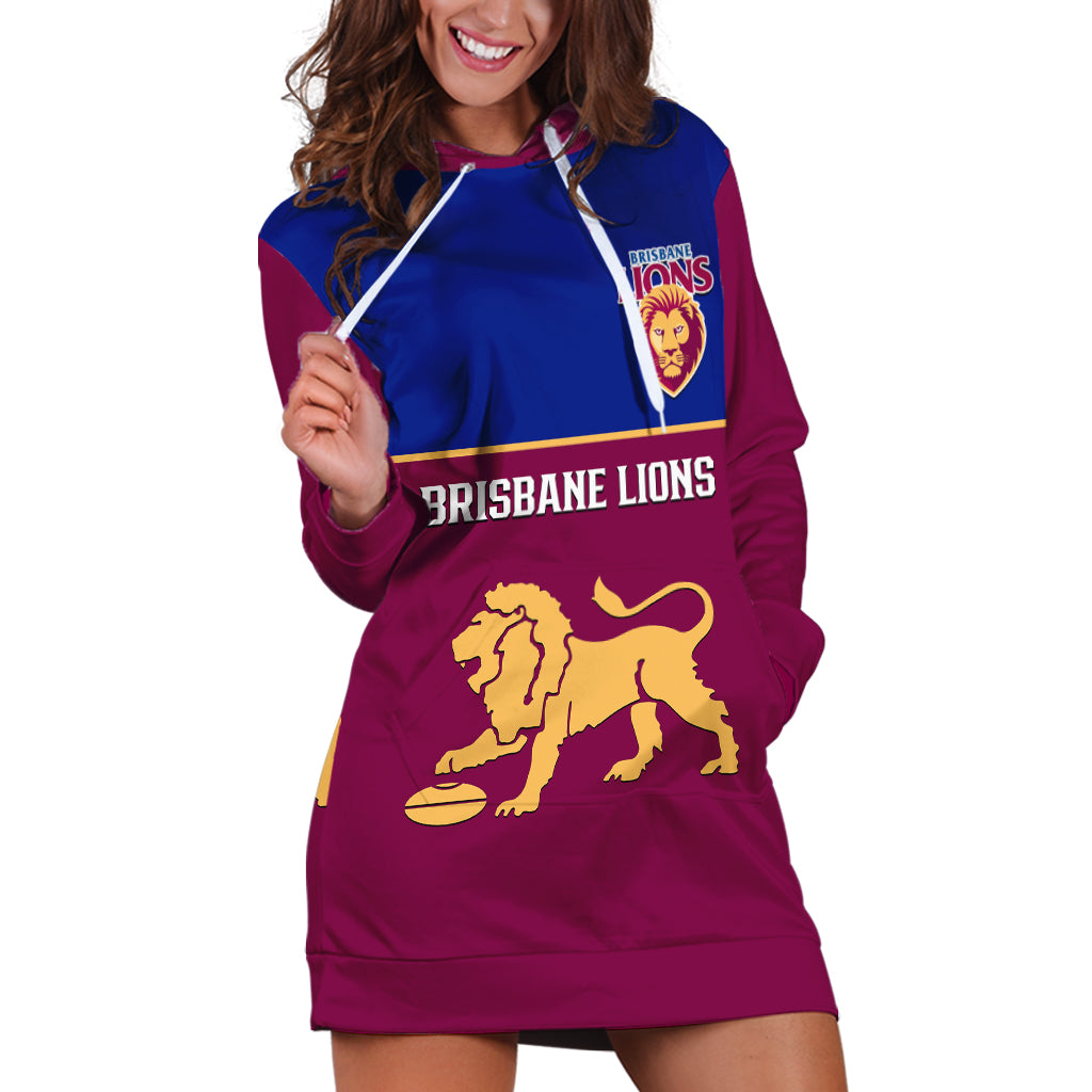 Brisbane Lions Football 2023 Hoodie Dress Sporty Maroon Version - Vibe Hoodie Shop