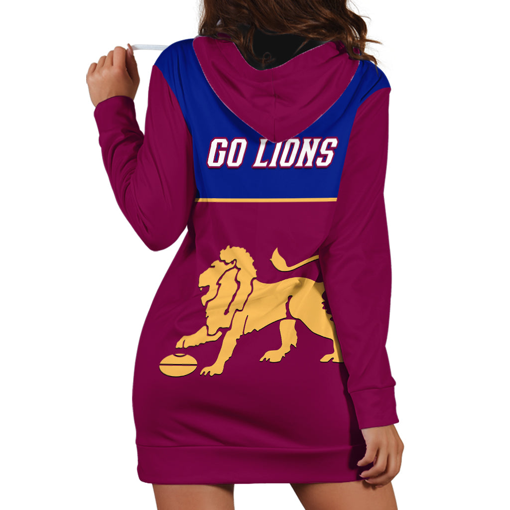 Brisbane Lions Football 2023 Hoodie Dress Sporty Maroon Version - Vibe Hoodie Shop