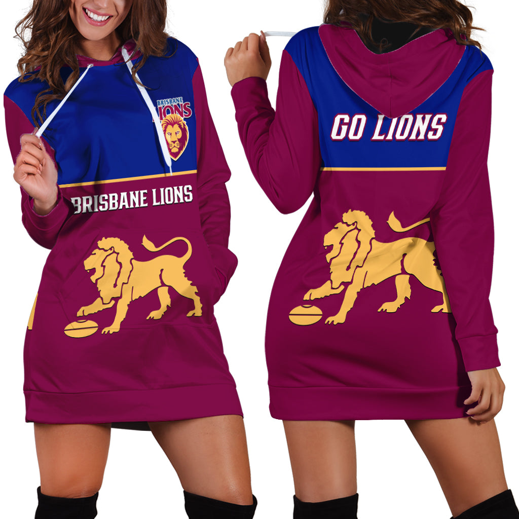 Brisbane Lions Football 2023 Hoodie Dress Sporty Maroon Version - Vibe Hoodie Shop