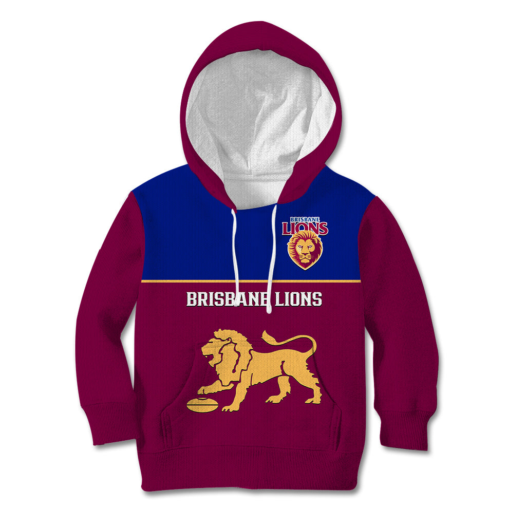 Brisbane Lions Football 2023 Kid Hoodie Sporty Maroon Version - Vibe Hoodie Shop