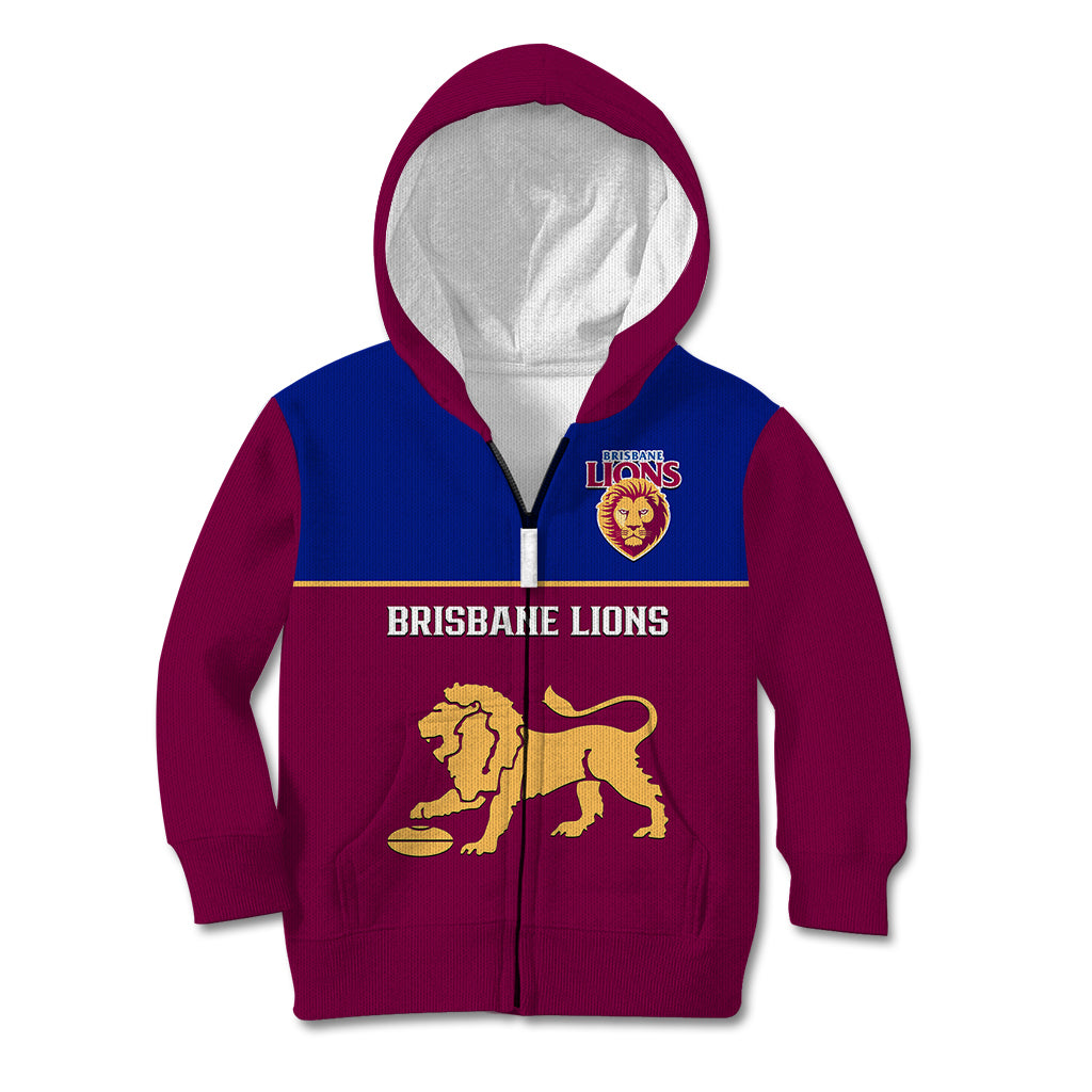 Brisbane Lions Football 2023 Kid Hoodie Sporty Maroon Version - Vibe Hoodie Shop