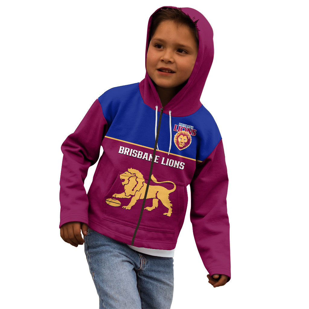 Brisbane Lions Football 2023 Kid Hoodie Sporty Maroon Version - Vibe Hoodie Shop