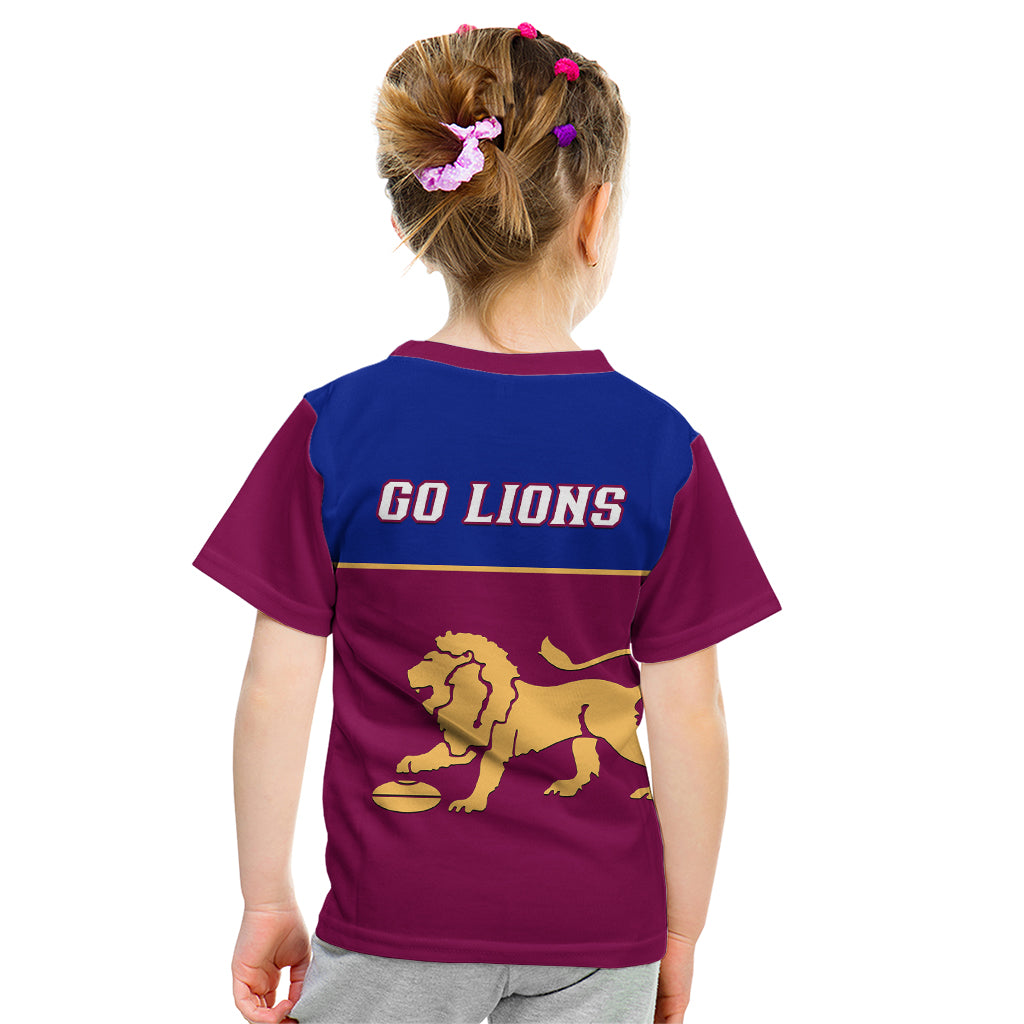 Brisbane Lions Football 2023 Kid T Shirt Sporty Maroon Version - Vibe Hoodie Shop