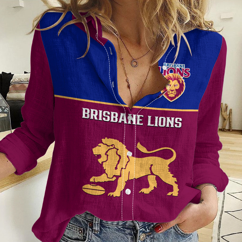 Brisbane Lions Football 2023 Women Casual Shirt Sporty Maroon Version - Vibe Hoodie Shop