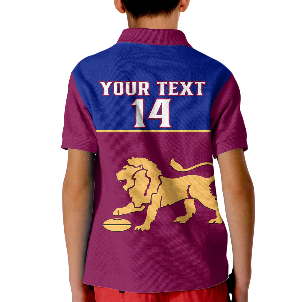 Personalised Brisbane Lions Football 2023 Kid Polo Shirt Sporty Maroon Version - Vibe Hoodie Shop