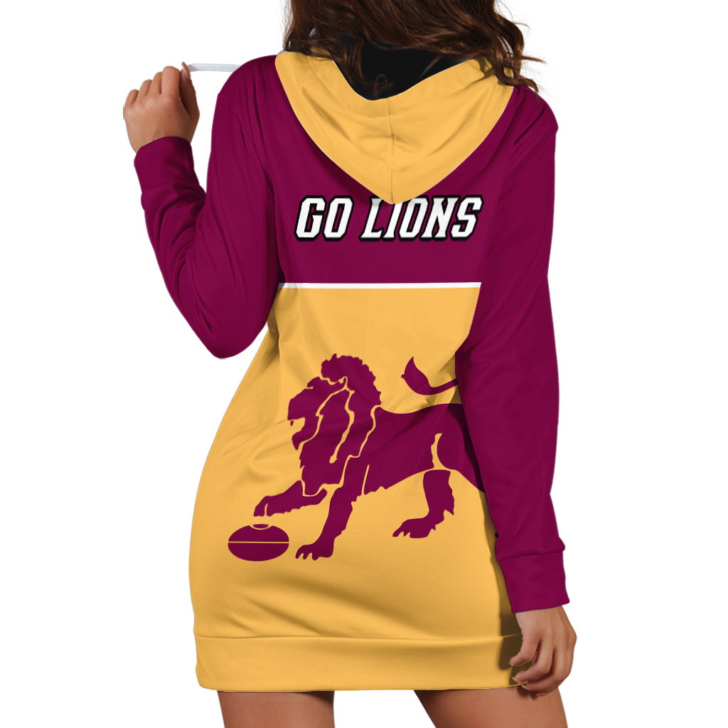 Brisbane Lions Football 2023 Hoodie Dress Sporty Gold Version - Vibe Hoodie Shop