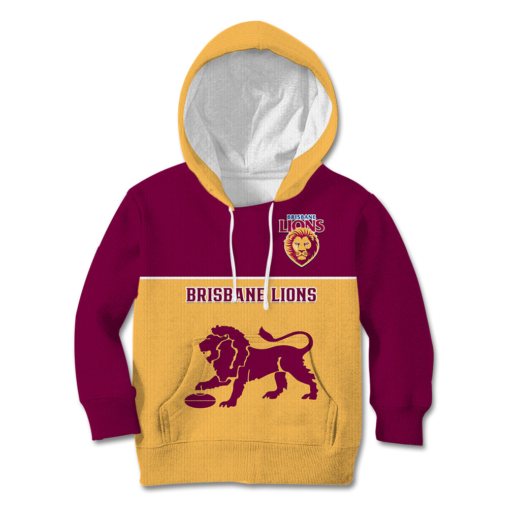 Brisbane Lions Football 2023 Kid Hoodie Sporty Gold Version - Vibe Hoodie Shop