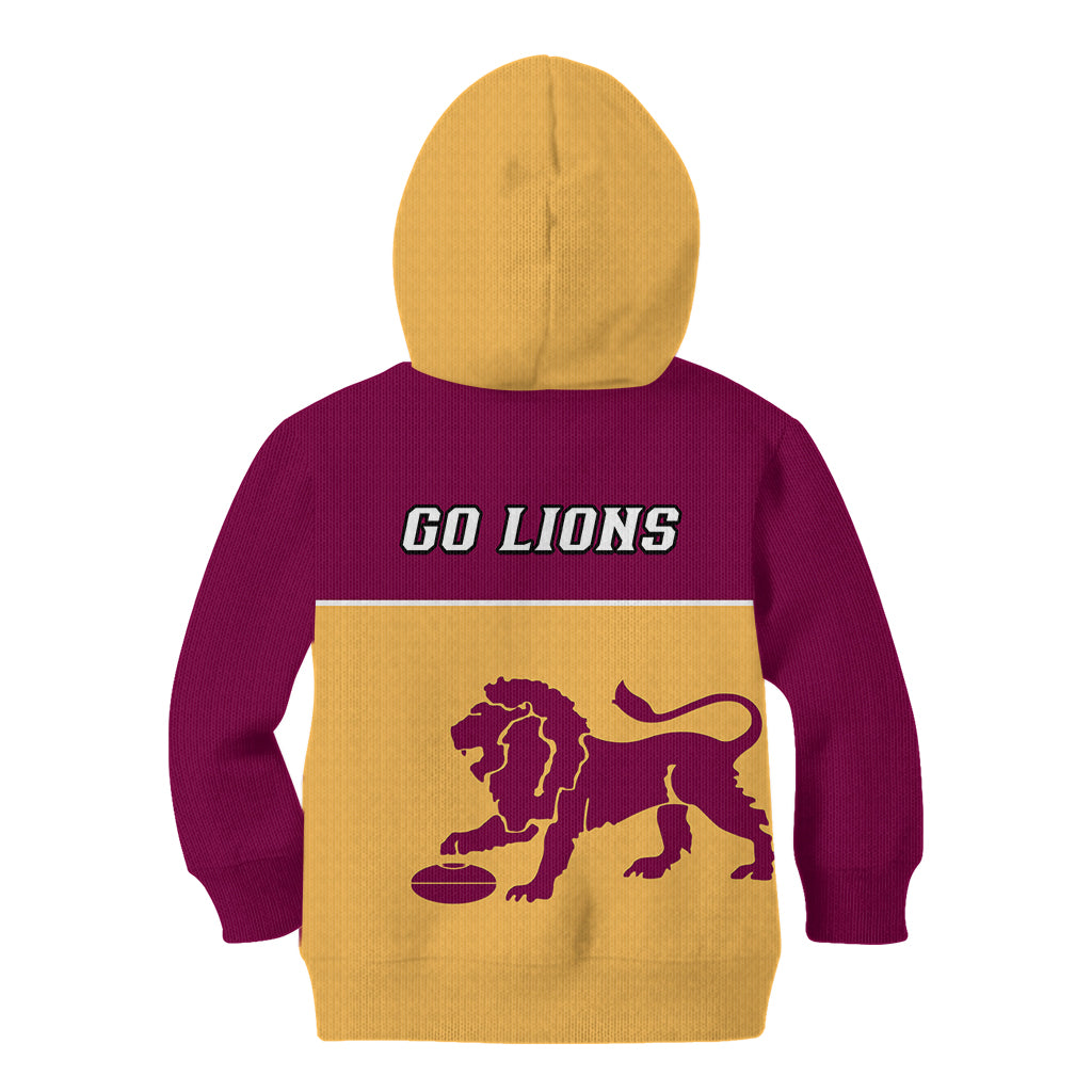 Brisbane Lions Football 2023 Kid Hoodie Sporty Gold Version - Vibe Hoodie Shop