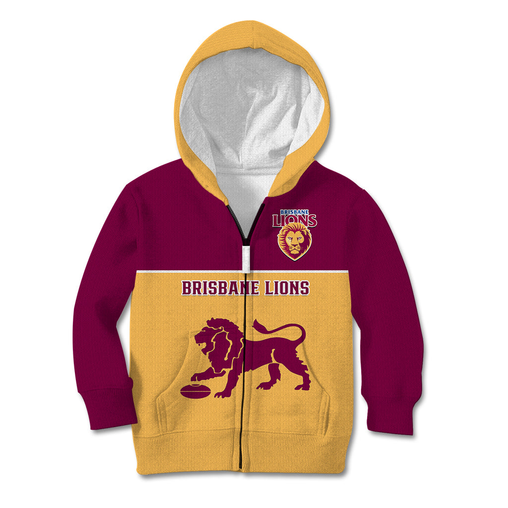 Brisbane Lions Football 2023 Kid Hoodie Sporty Gold Version - Vibe Hoodie Shop