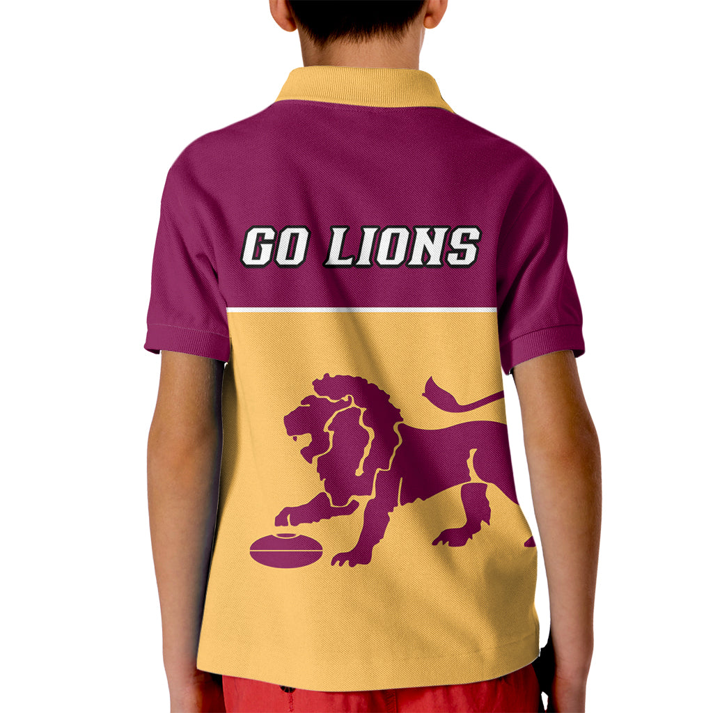 Brisbane Lions Football 2023 Kid Polo Shirt Sporty Gold Version - Vibe Hoodie Shop