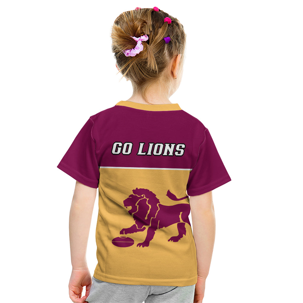 Brisbane Lions Football 2023 Kid T Shirt Sporty Gold Version - Vibe Hoodie Shop