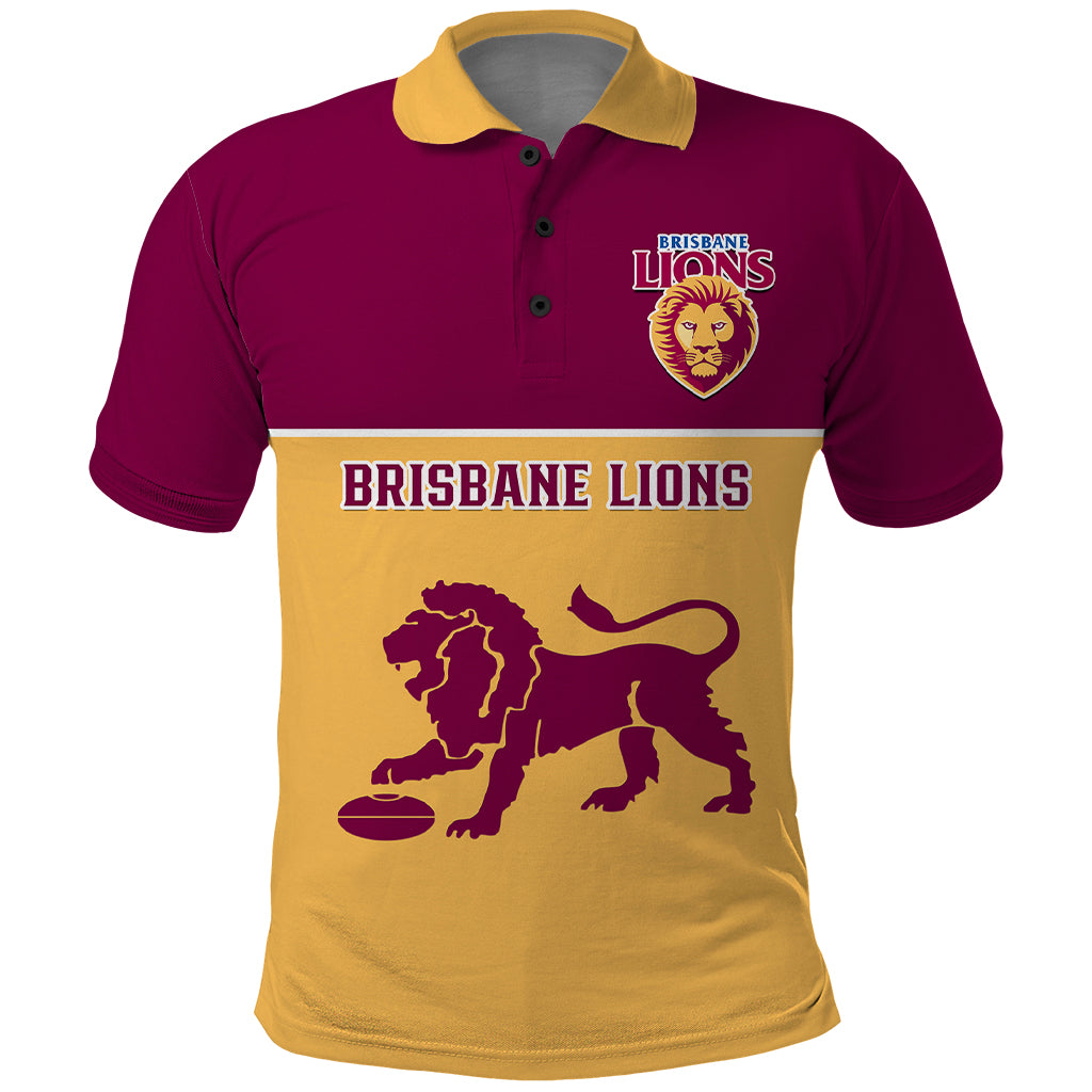 Brisbane Lions Football 2023 Polo Shirt Sporty Gold Version - Vibe Hoodie Shop