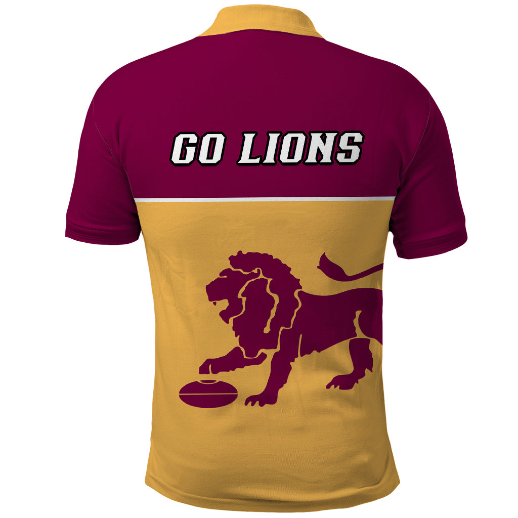 Brisbane Lions Football 2023 Polo Shirt Sporty Gold Version - Vibe Hoodie Shop