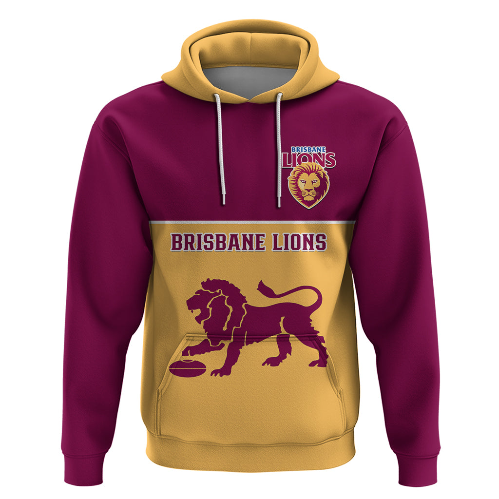 Personalised Brisbane Lions Football 2023 Hoodie Sporty Gold Version - Vibe Hoodie Shop