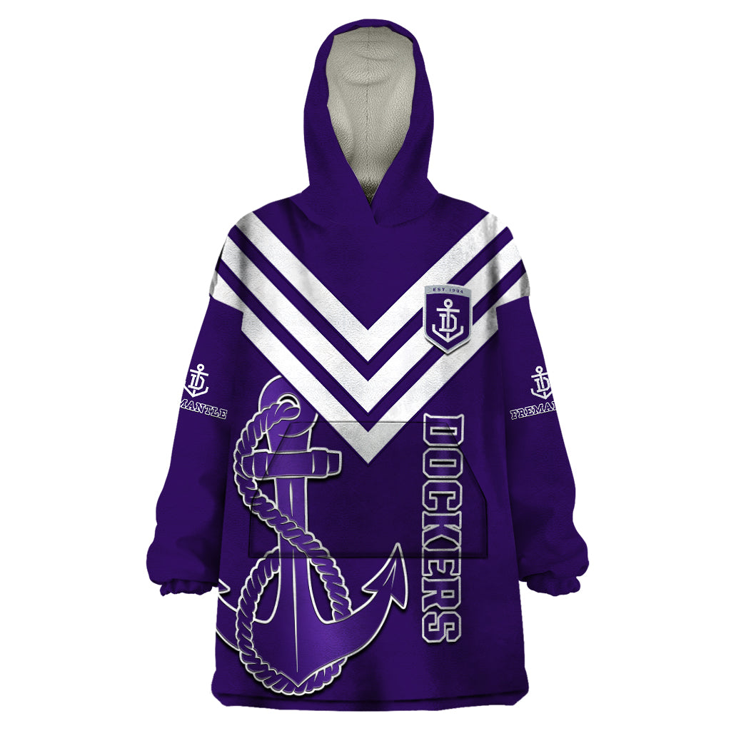 Fremantle Dockers Football 2023 Wearable Blanket Hoodie Go Freo Sporty Version 01 - Vibe Hoodie Shop