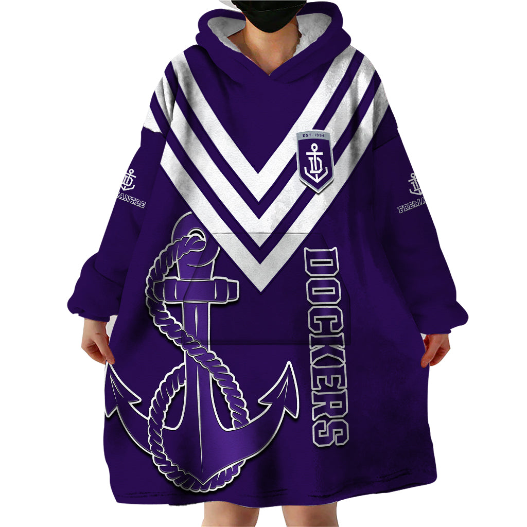 Fremantle Dockers Football 2023 Wearable Blanket Hoodie Go Freo Sporty Version 01 - Vibe Hoodie Shop