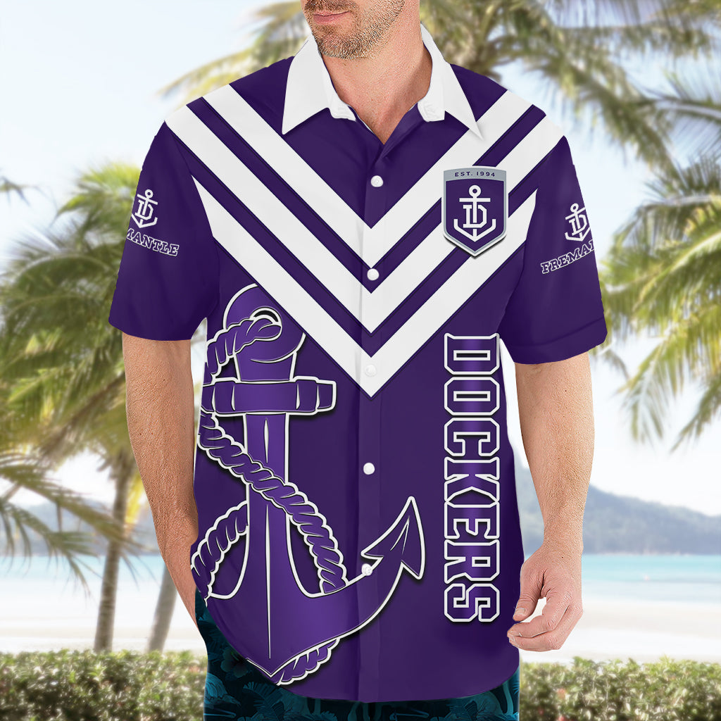 Personalised Fremantle Dockers Football 2023 Hawaiian Shirt Go Freo Sporty Version 01 - Vibe Hoodie Shop