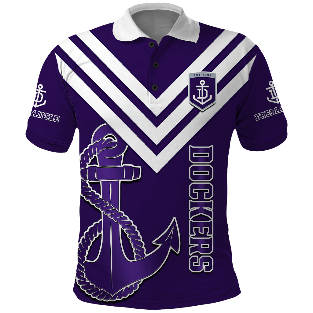 Personalised Fremantle Dockers Football 2023 Polo Shirt Go Freo Sporty Version 01 - Vibe Hoodie Shop